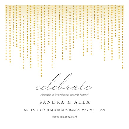 Waterfall Dots - Rehearsal Dinner Party Invitation