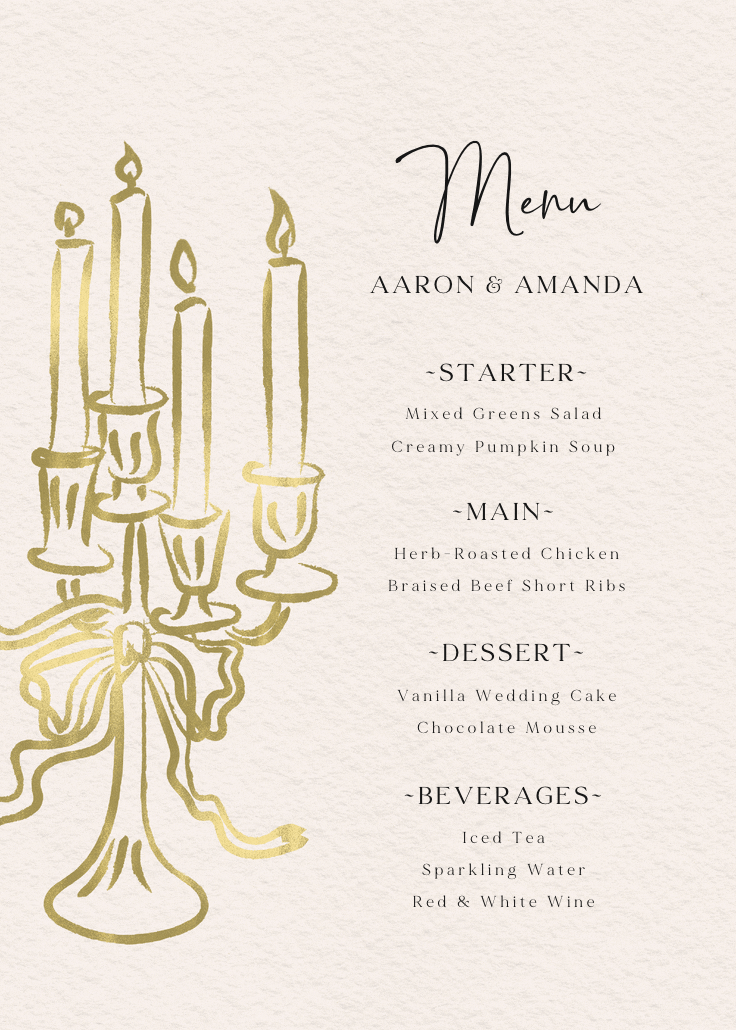 Be our guest - menú