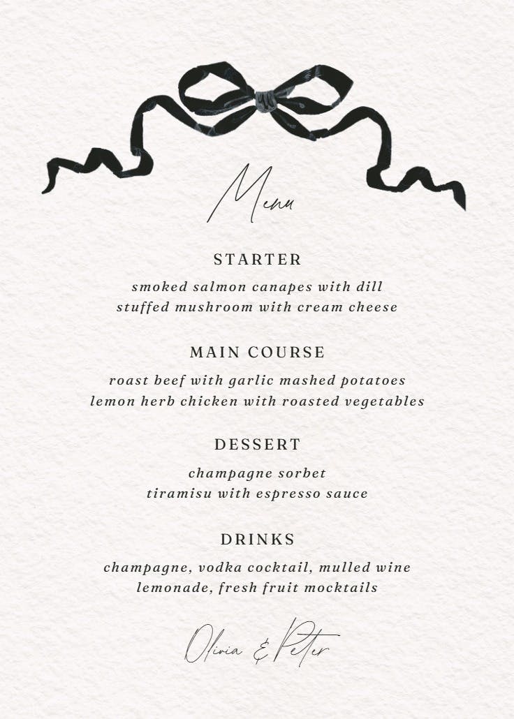 Black ribbons - menu