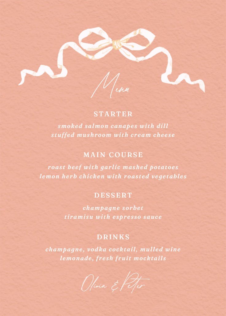 Black ribbons - menú