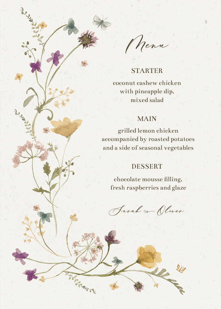 Bloom wildflower - menú