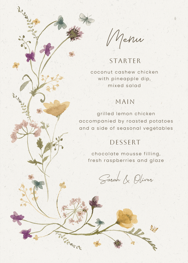 Bloom wildflower - menú