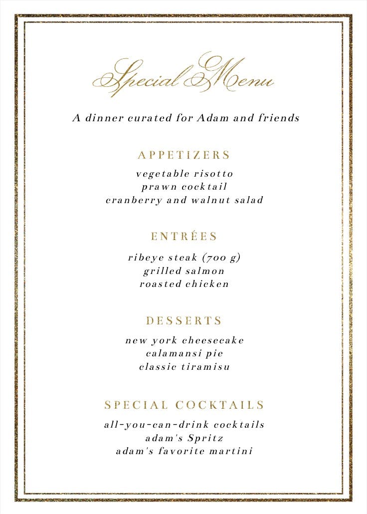 Classy menu - menú