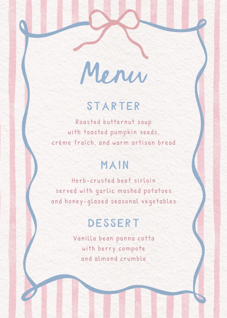 Coquette bow - menú