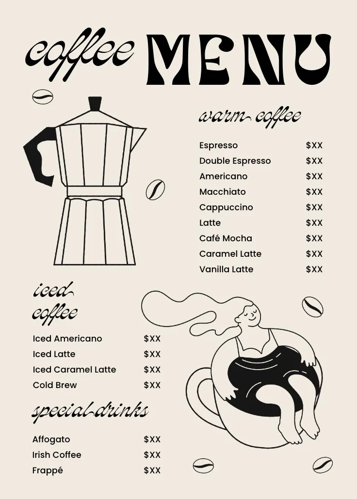 Cozy cup café - মেনু