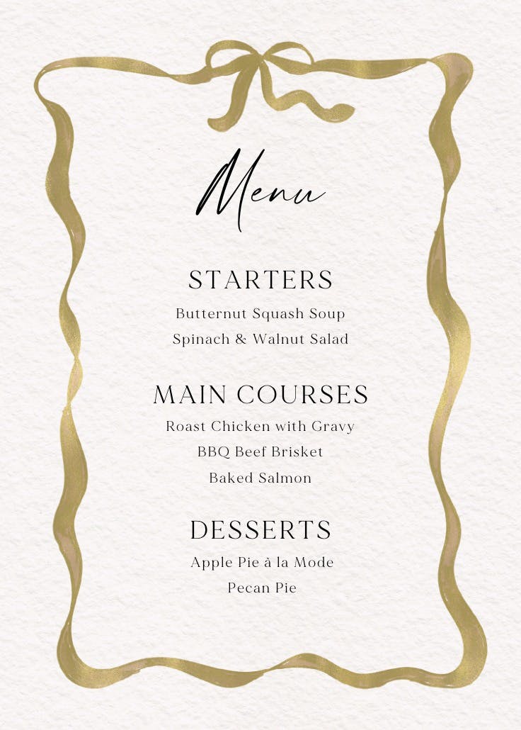 Delicate ribbon - menú