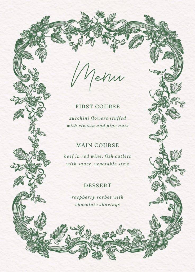 Evergreen frame - menú