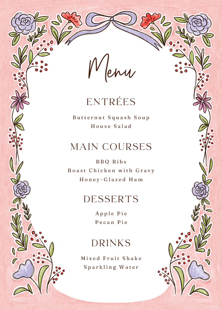 Fairytale love - menú