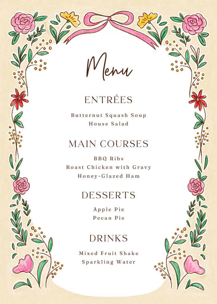 Fairytale love - menu