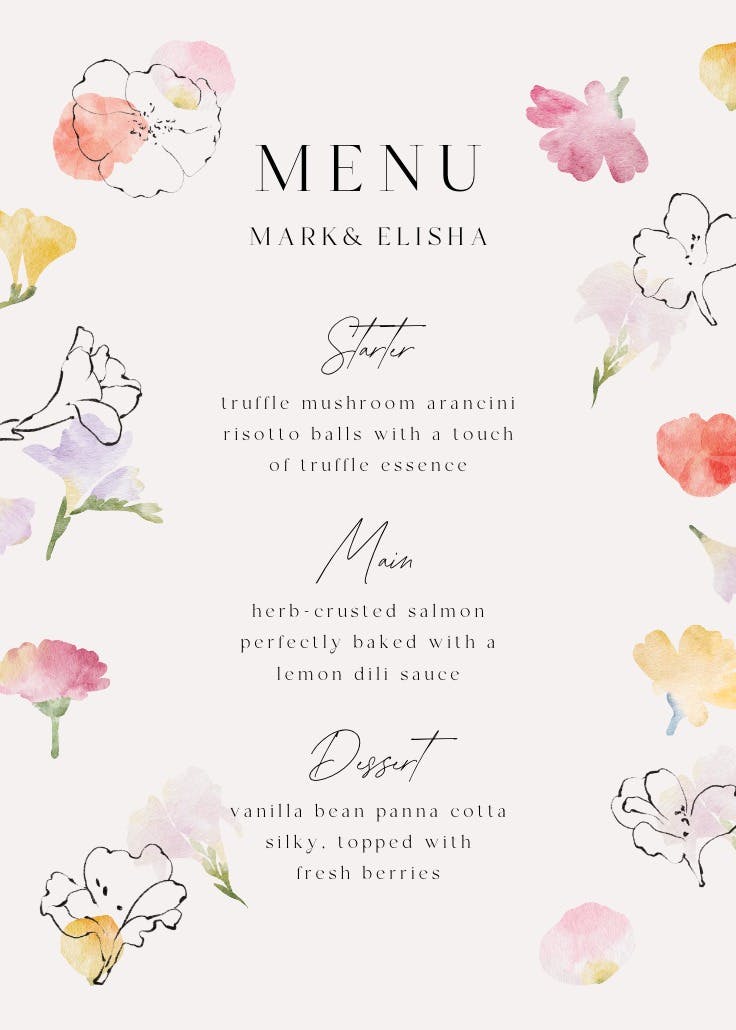 Floral stamps - menú