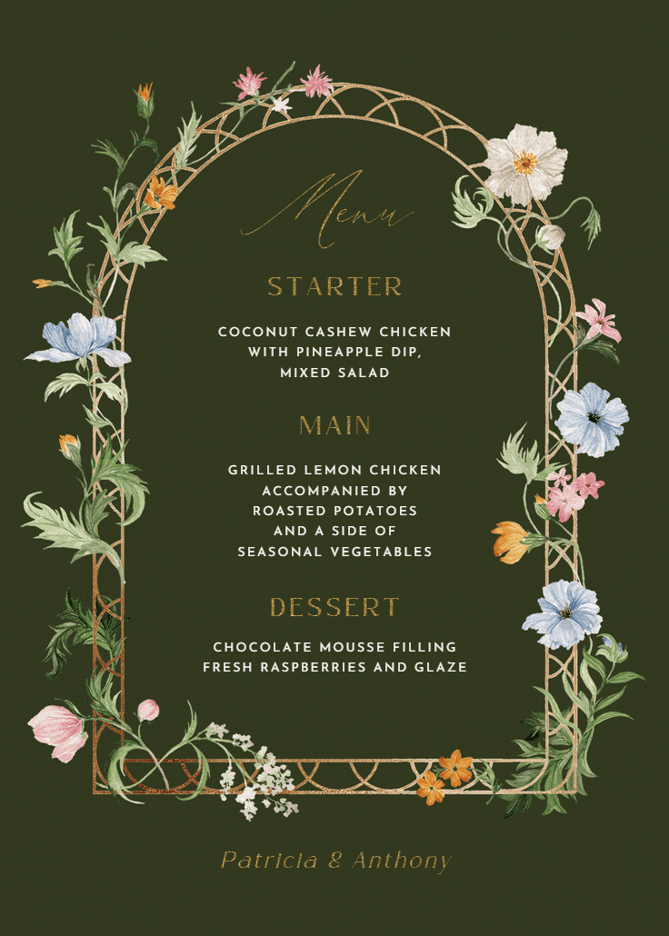 Florals climbing - menú