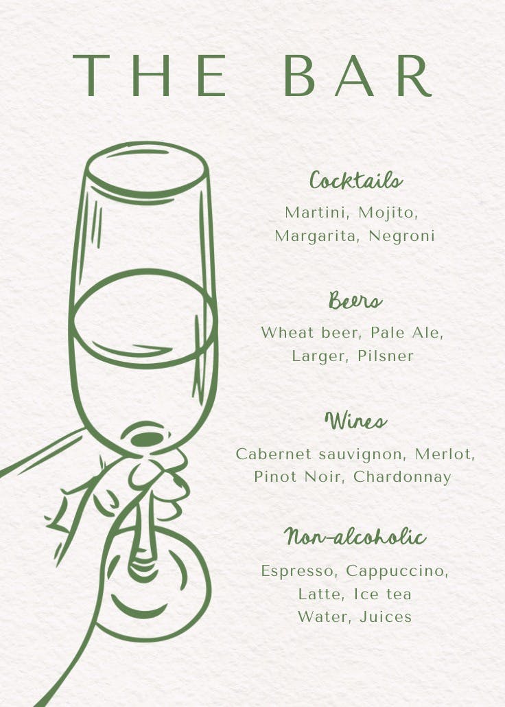 Hand-drawn drink - menú