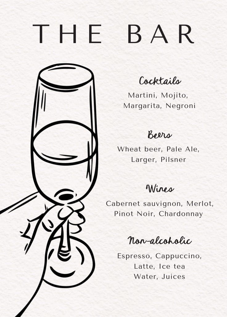 Hand-drawn drink - menú