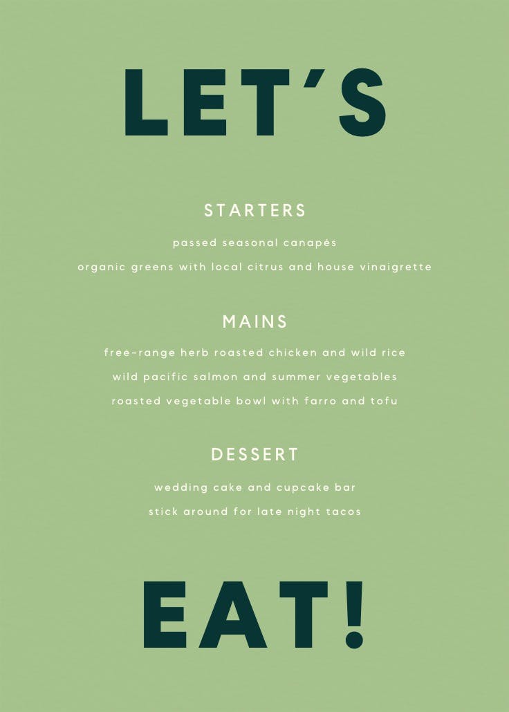 Let's eat - menú