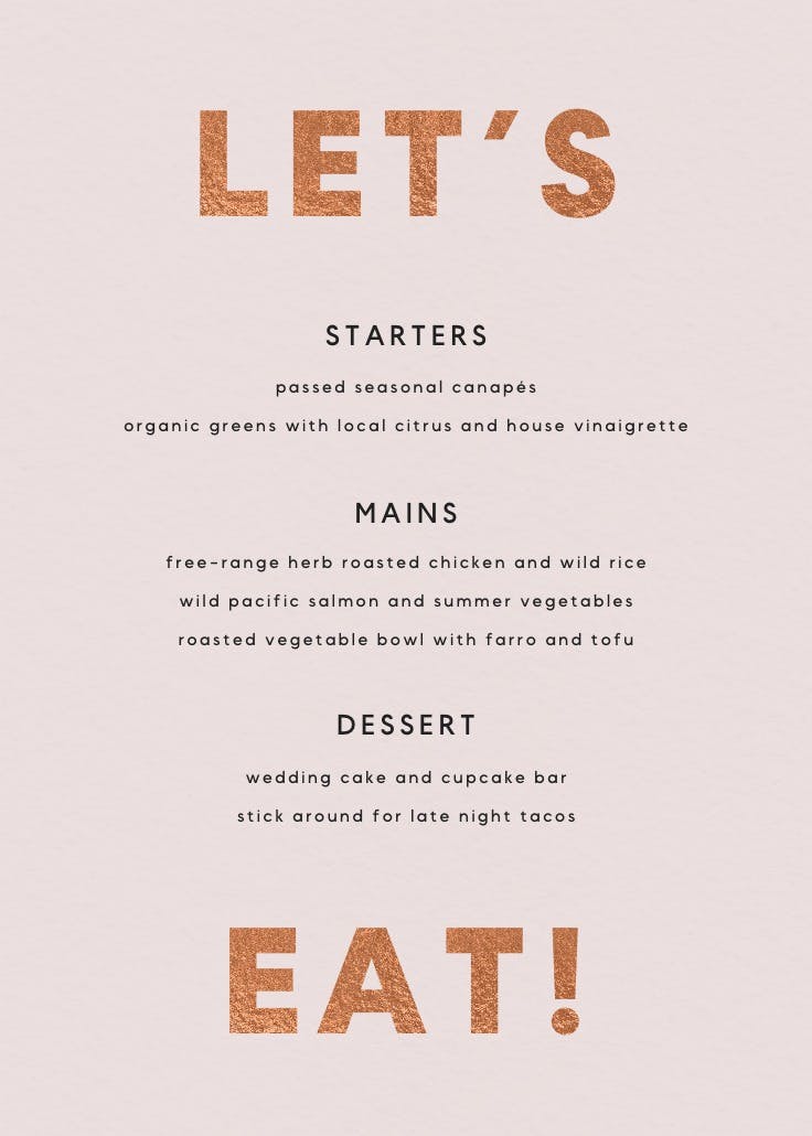 Let's eat - menú
