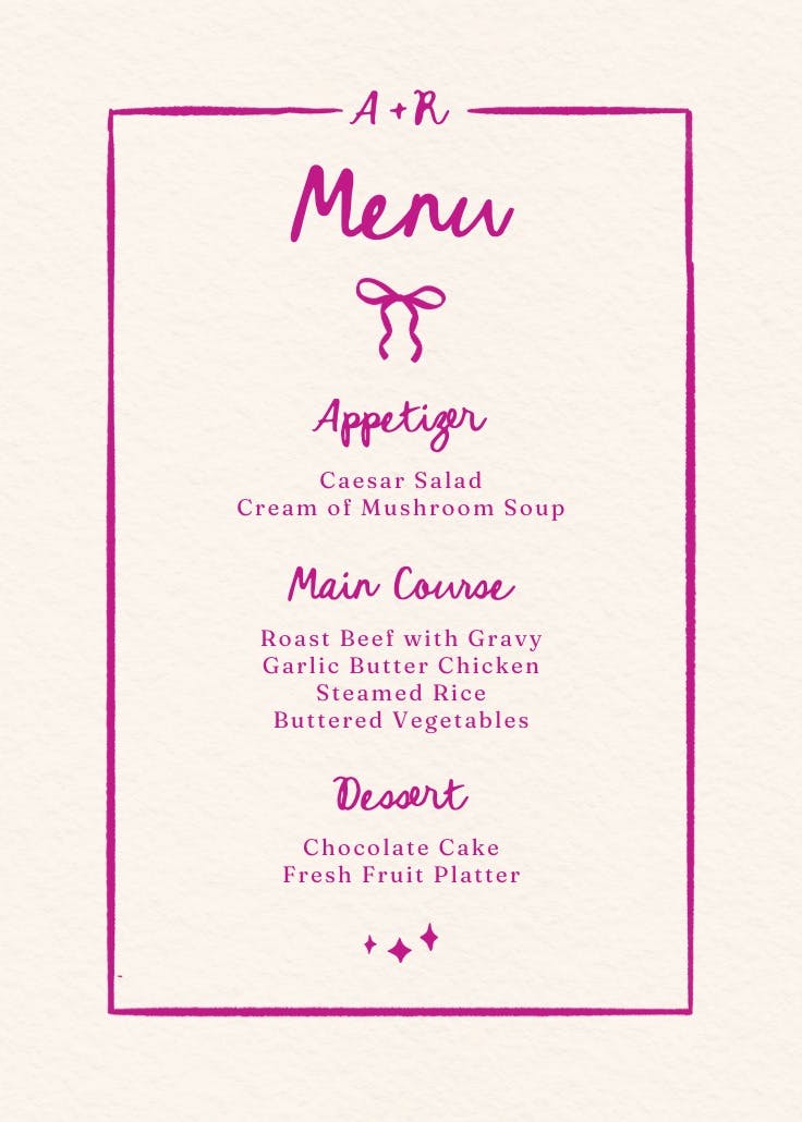 Magical minimalism - menú