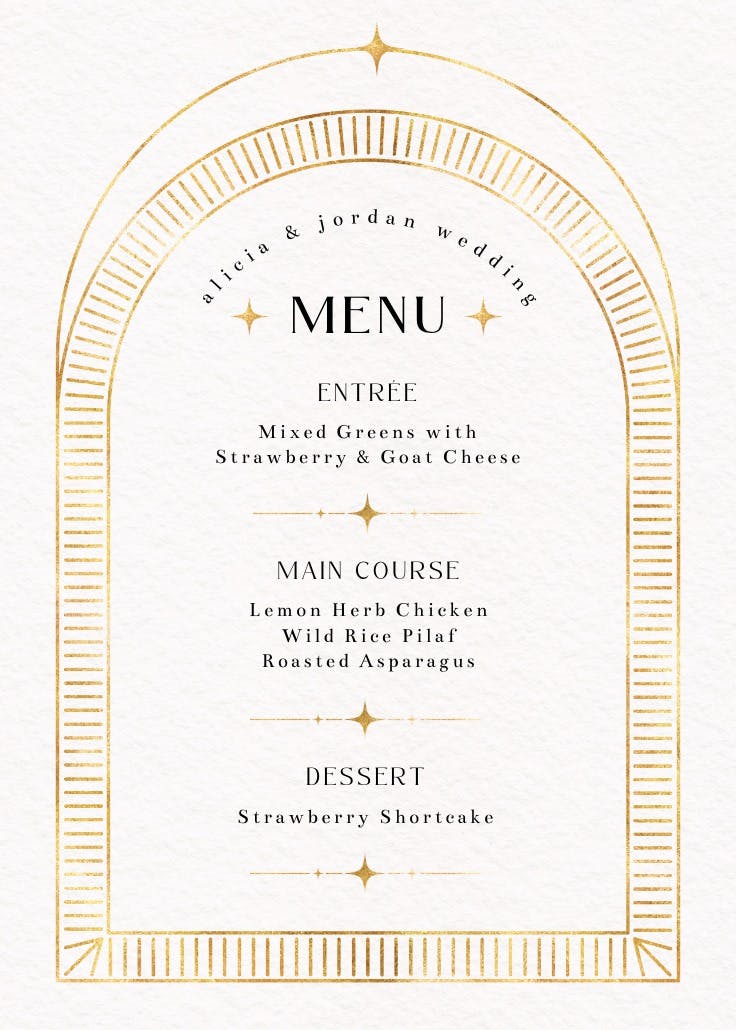 Sculptured simplicity - menú