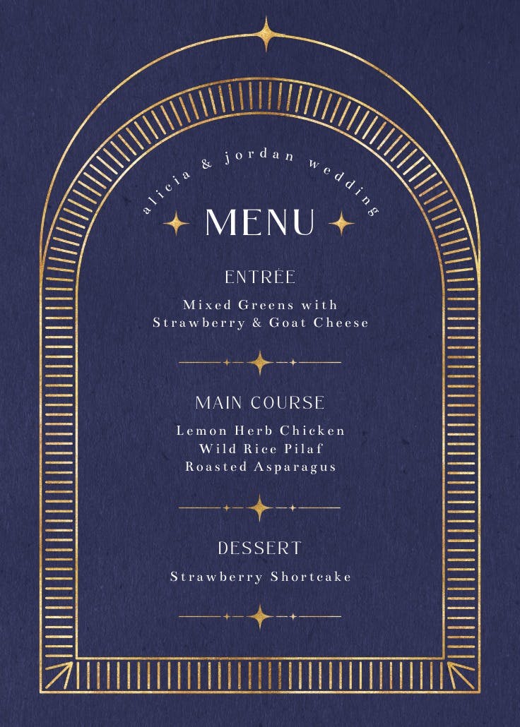 Sculptured simplicity - menú