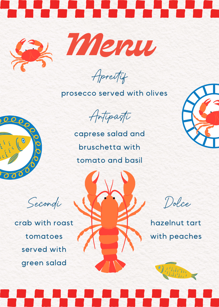 Seas the flavor - menú