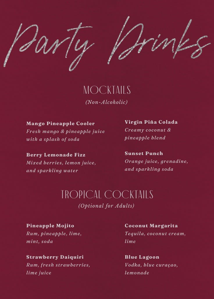 Silver memories - menú