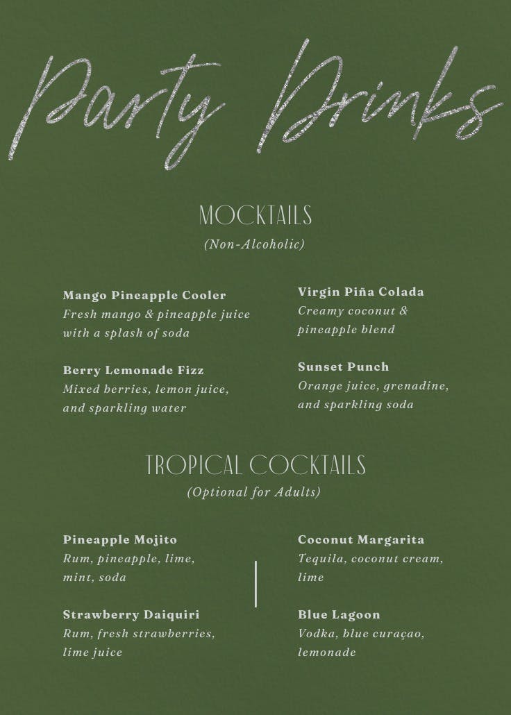 Silver memories - menú