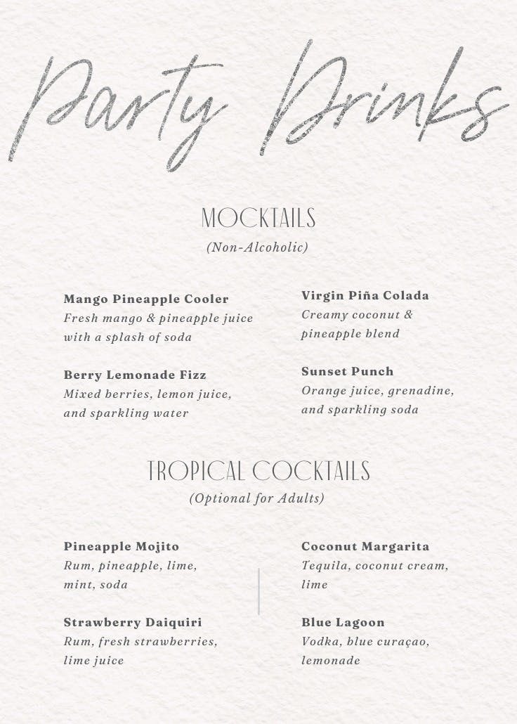 Silver memories - menú