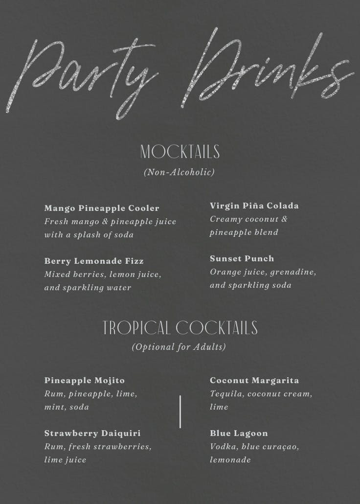 Silver memories - menú