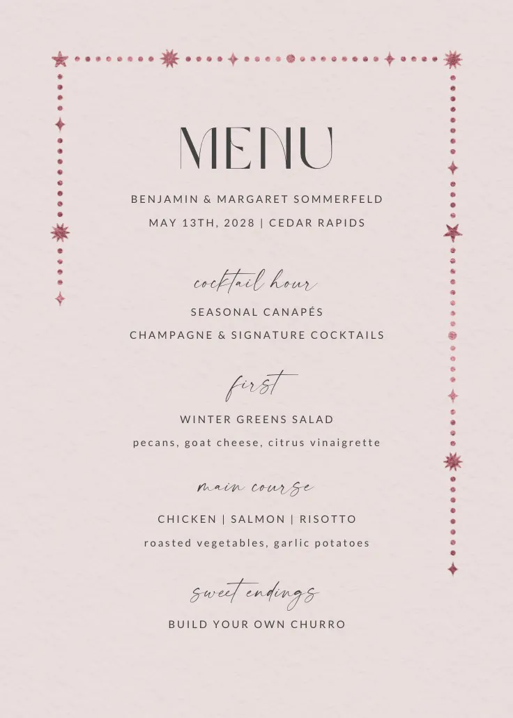 Starry night - menú