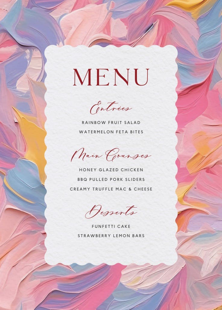 Textured pastel - menú