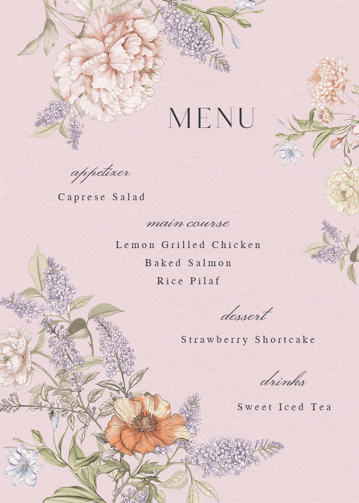 Vintage sketch - menú