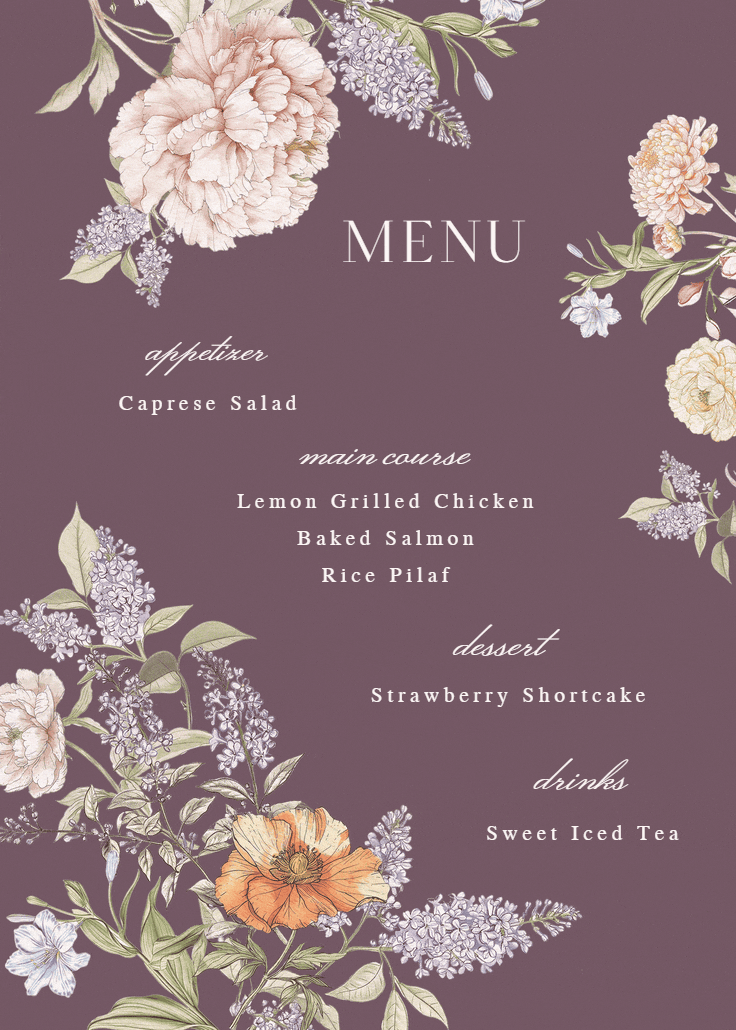 Vintage sketch - menu