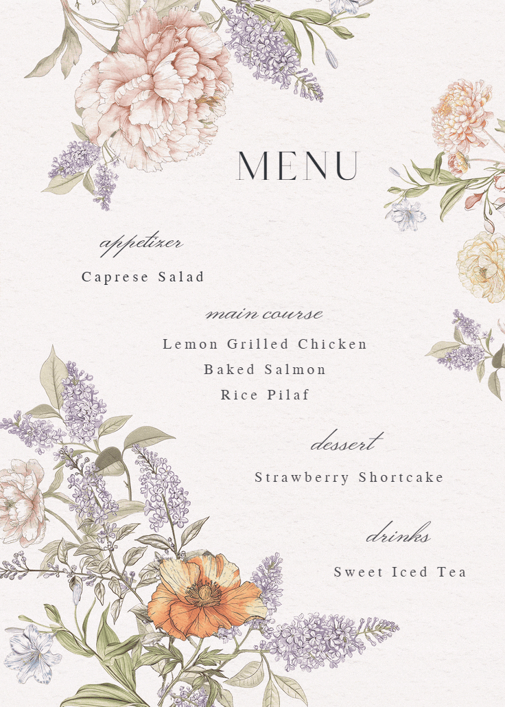 Vintage sketch - menú