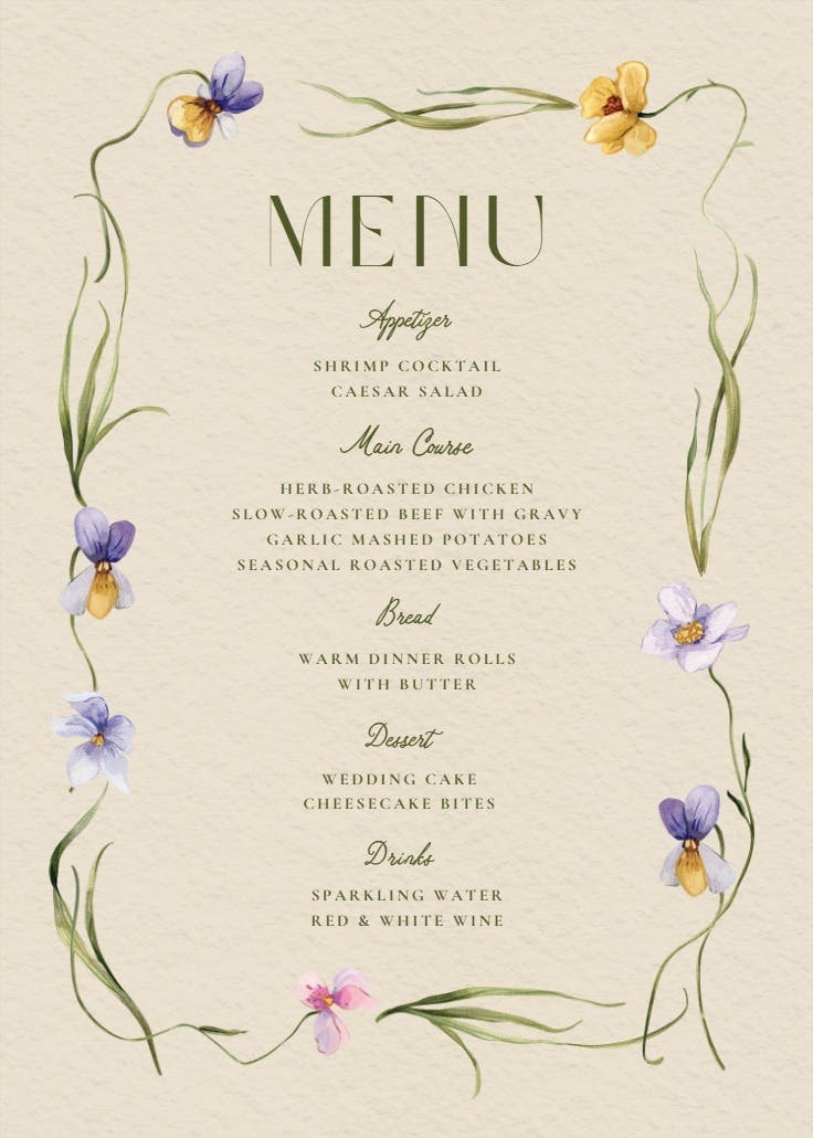 Viola - menu