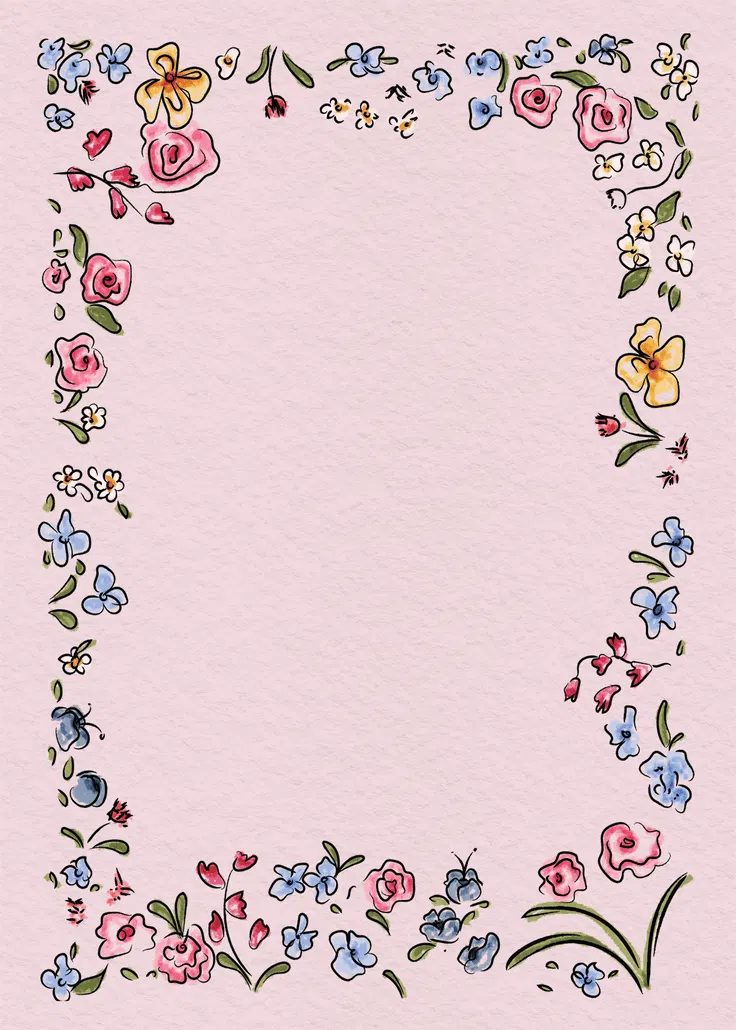 Floral doodles - পেজ বর্ডার
