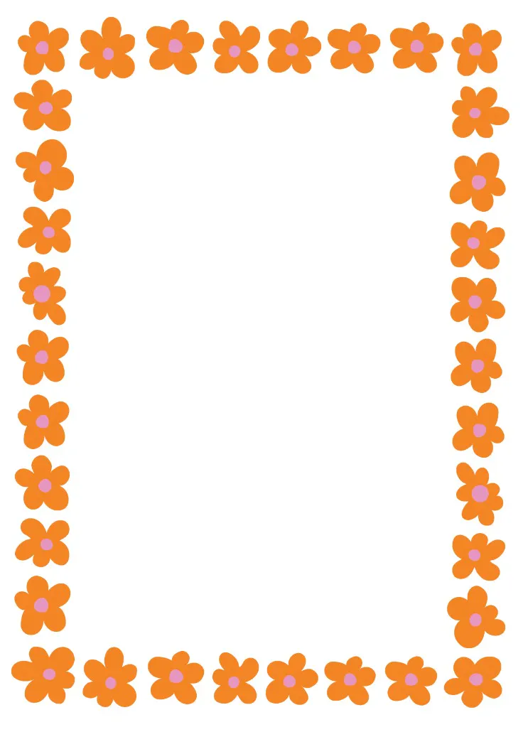 Retro flowers – borda de página