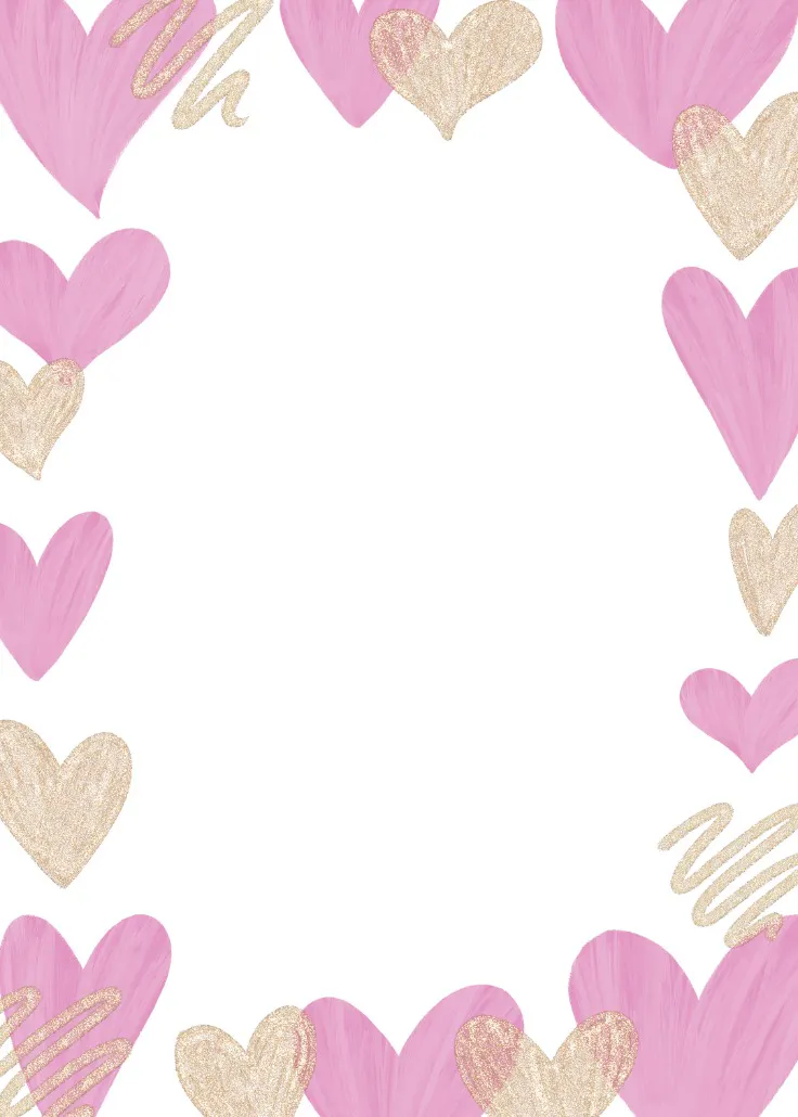 Valentine hearts -  sayfa kenarlığı