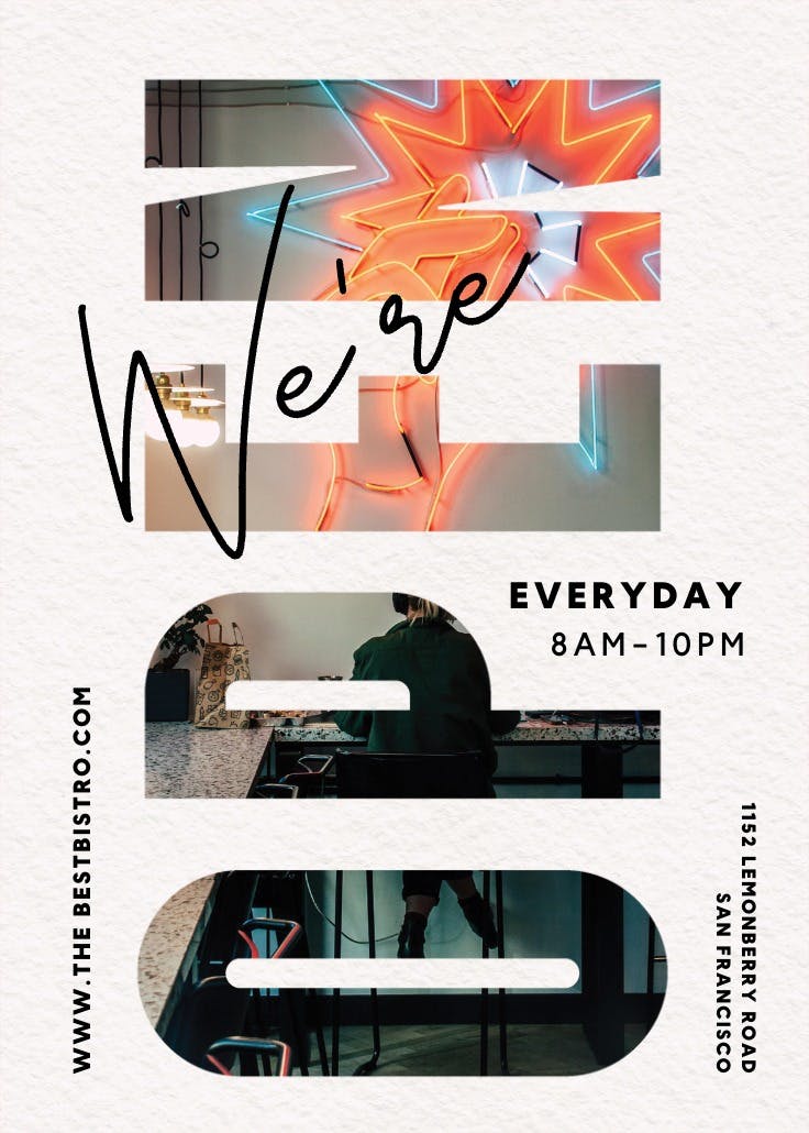 Bold open - grand opening poster