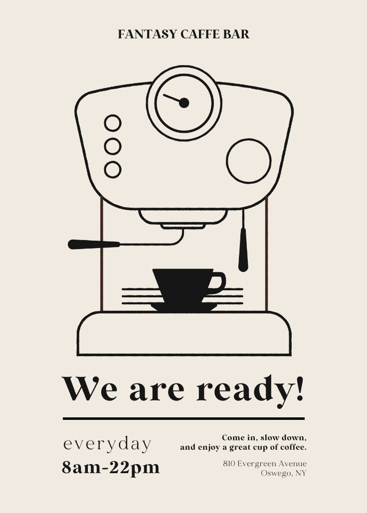Caffe is ready - business poster