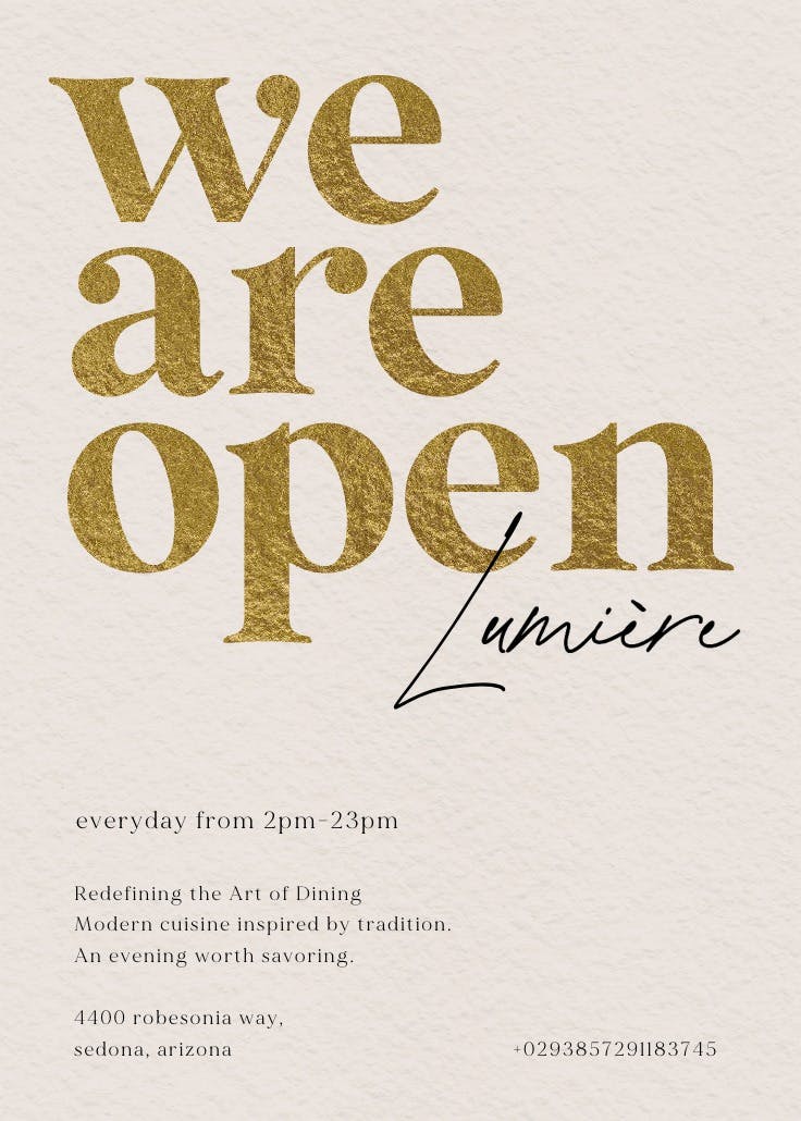 Fine dining - business poster