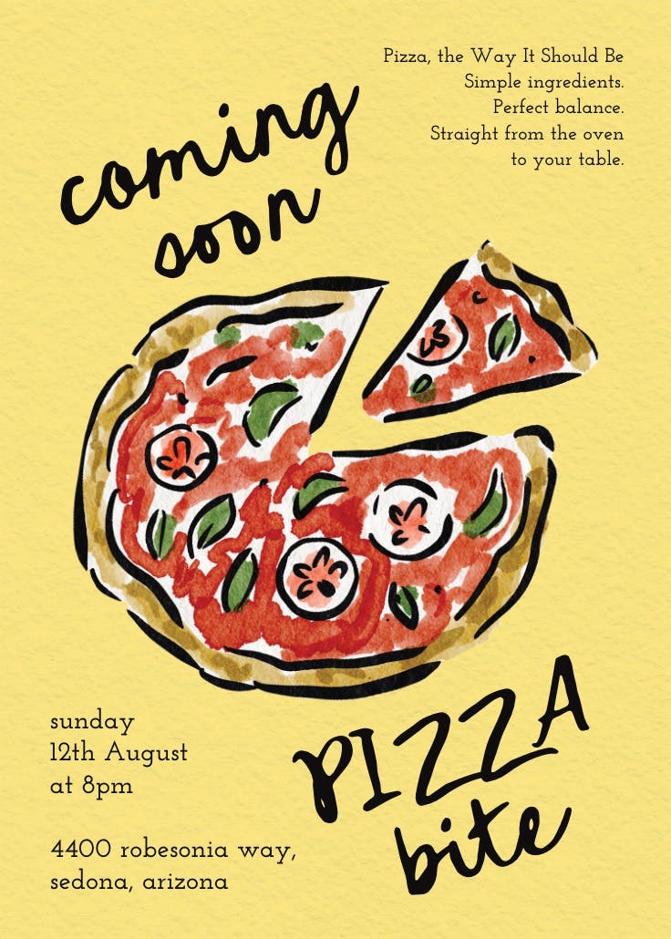 Hand drawn pizza - business poster