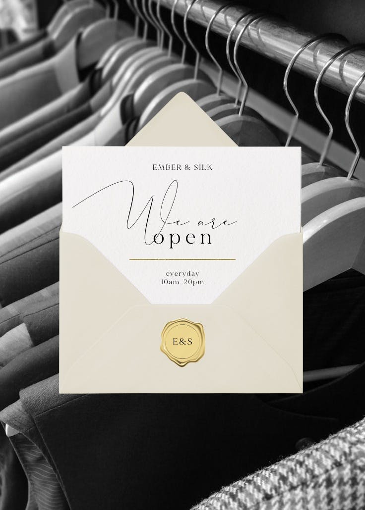 Open envelope - grand opening poster