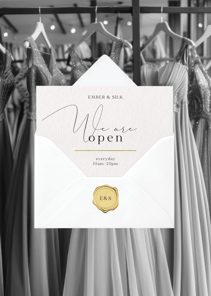 Open envelope - grand opening poster