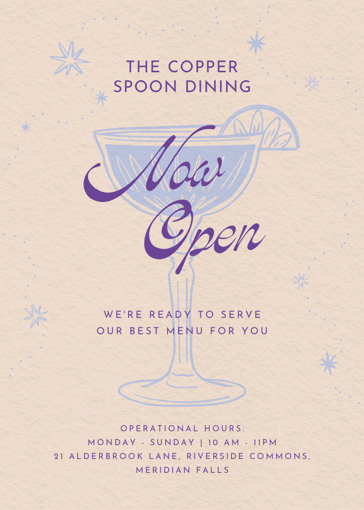 Retro drinks - grand opening poster