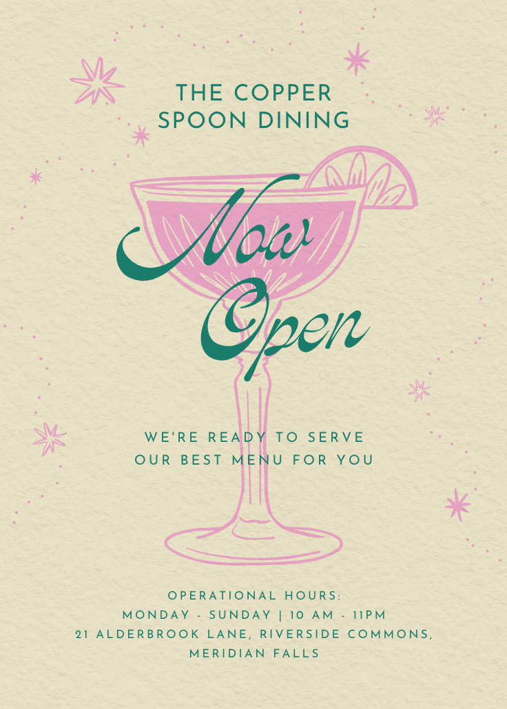 Retro drinks - grand opening poster