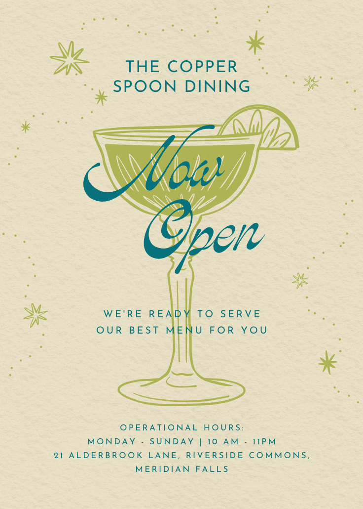 Retro drinks - grand opening poster