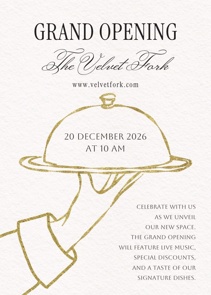 Silver platter - grand opening poster