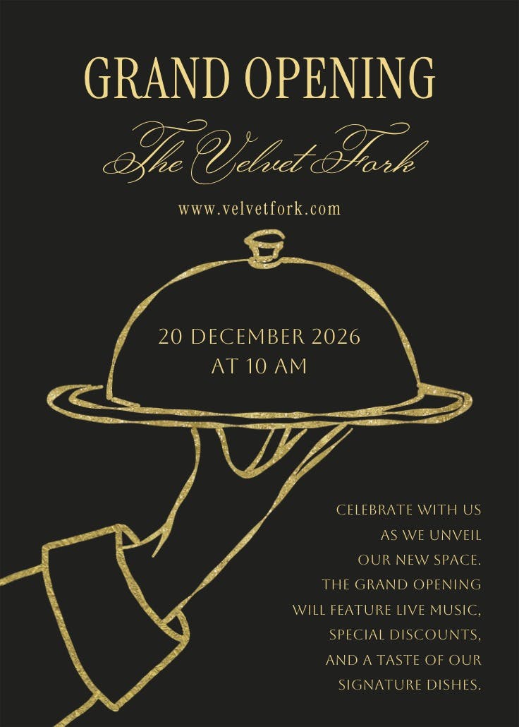 Silver platter - grand opening poster