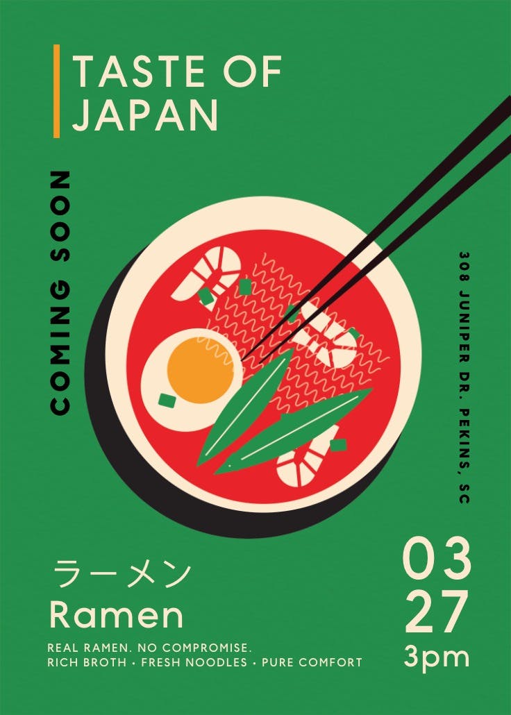 Taste of japan - grand opening poster