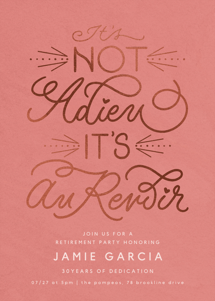 Au revoir - business poster