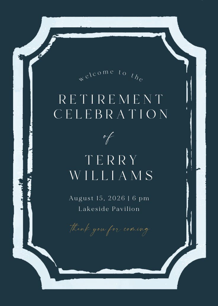 Watercolor frame - retirement poster